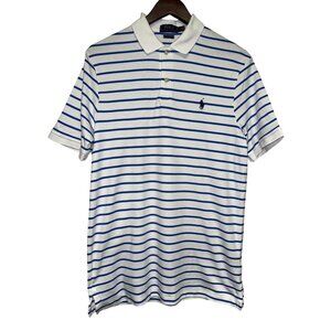 Polo Ralph Lauren Men's Shirt Classic Fit White Blue Stripe Pony  Size Medium